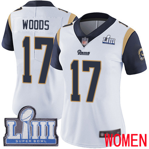 Los Angeles Rams Limited White Women Robert Woods Road Jersey NFL Football #17 Super Bowl LIII Bound Vapor Untouchable